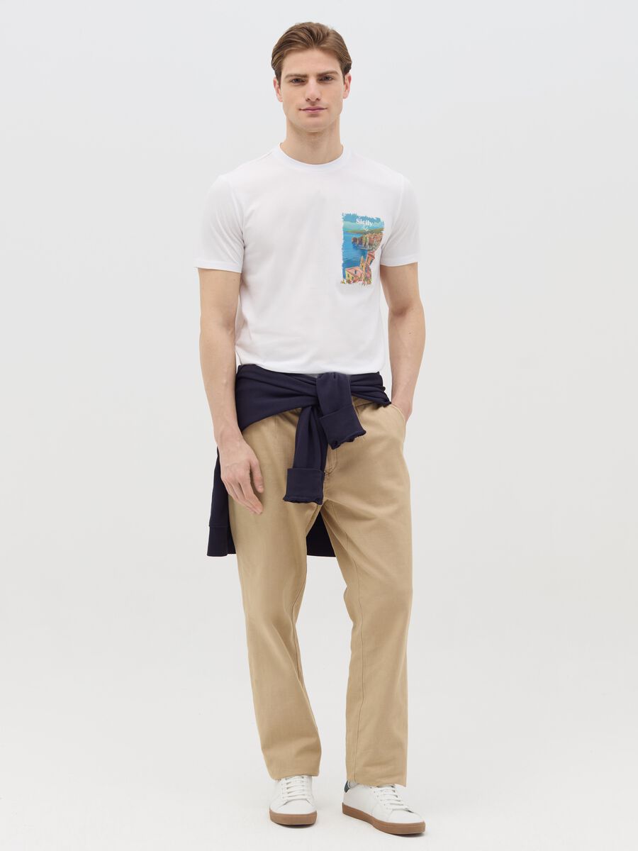 Cotton T-shirt with "Sicily Italy" print_1