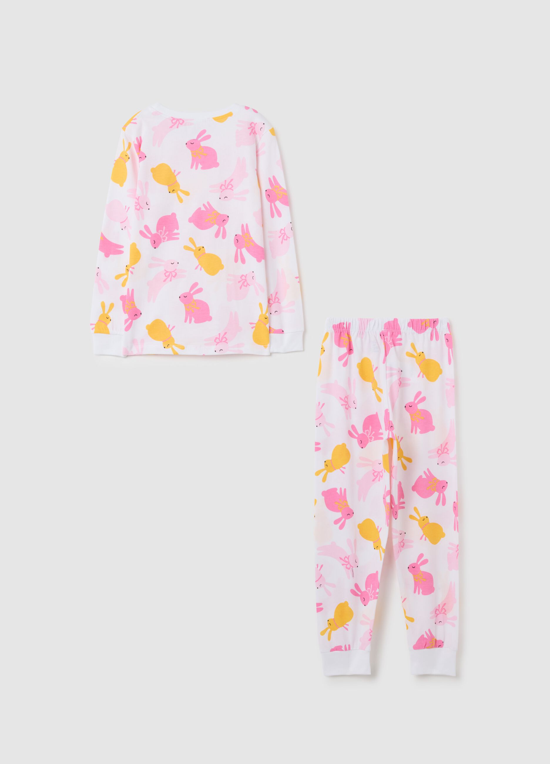 Girls' pyjamas in pure multicolour cotton with regular fit