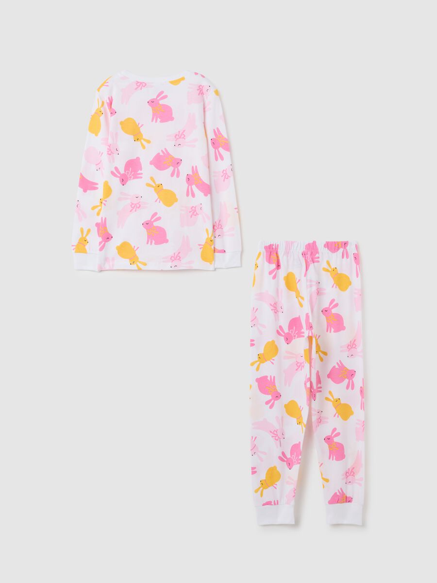Girls' pyjamas in pure multicolour cotton with regular fit_1