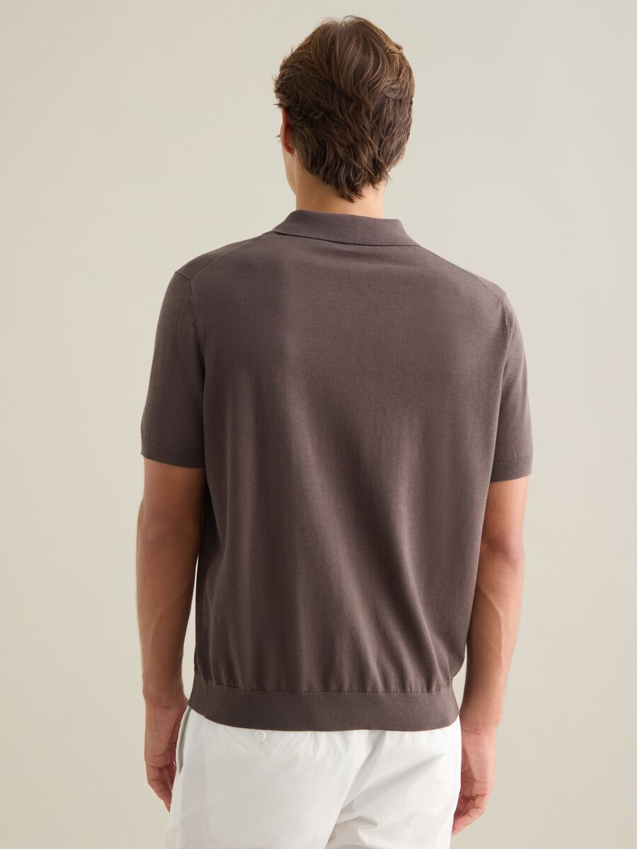 Men's Brown Cotton Blend Polo Regular Fit_3