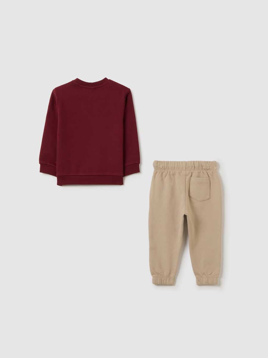 Completo da bambino in puro cotone rosso regular fit_1