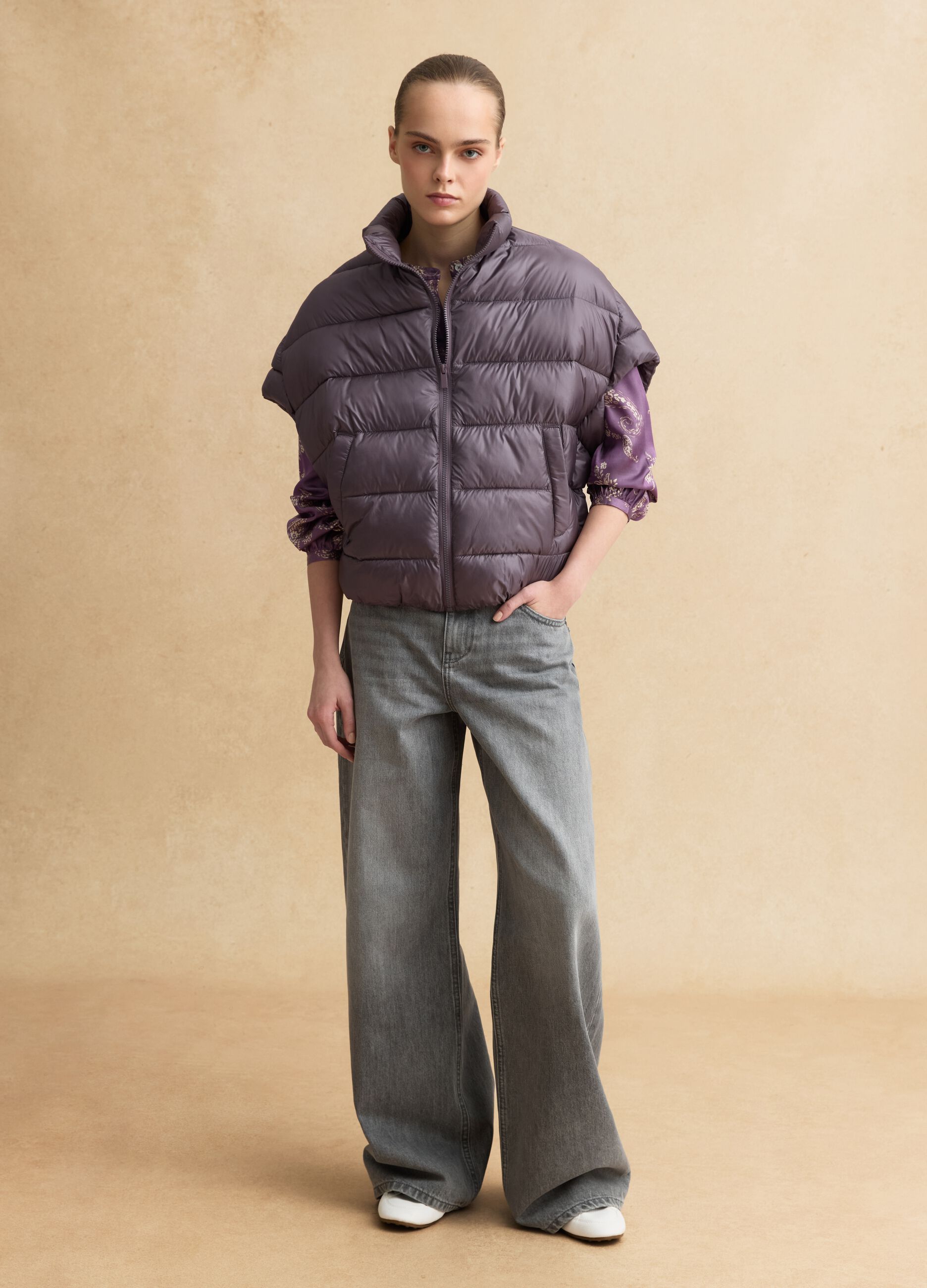 Purple padded jacket regular fit