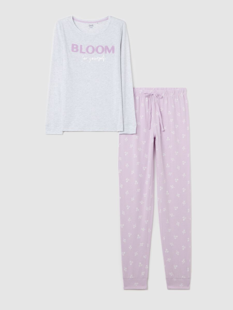 Cotton pyjamas with bouclé lettering_4