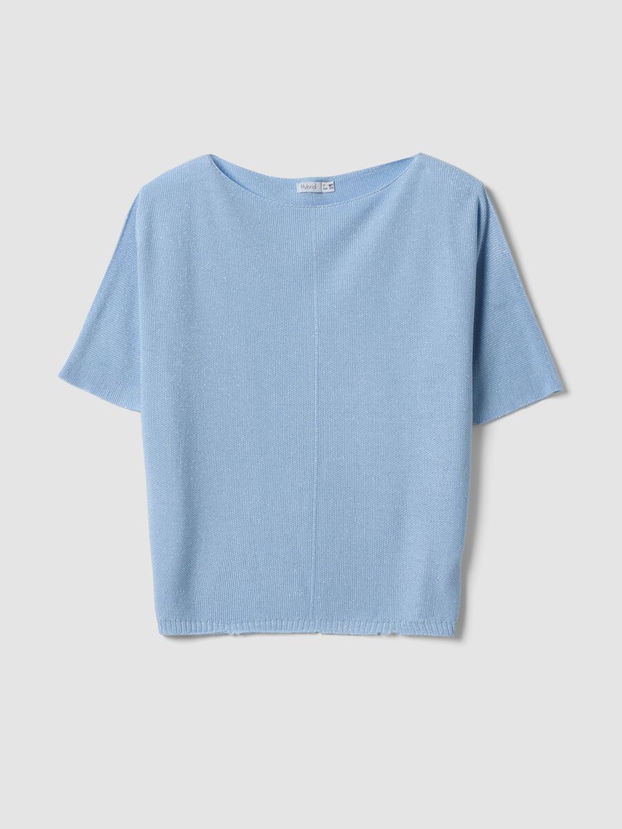 Light blue viscose-blend regular-fit T-shirt_4
