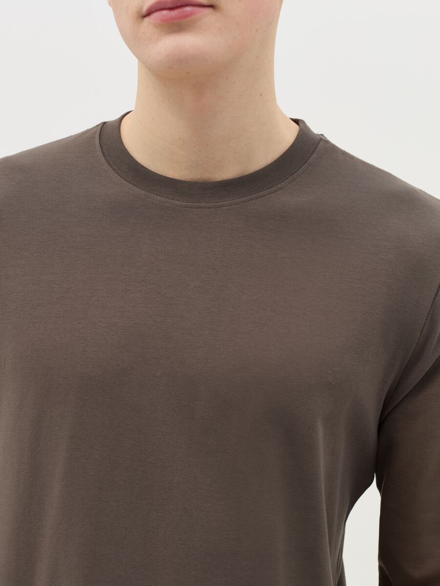 Long-sleeved T-shirt in stretch cotton_2
