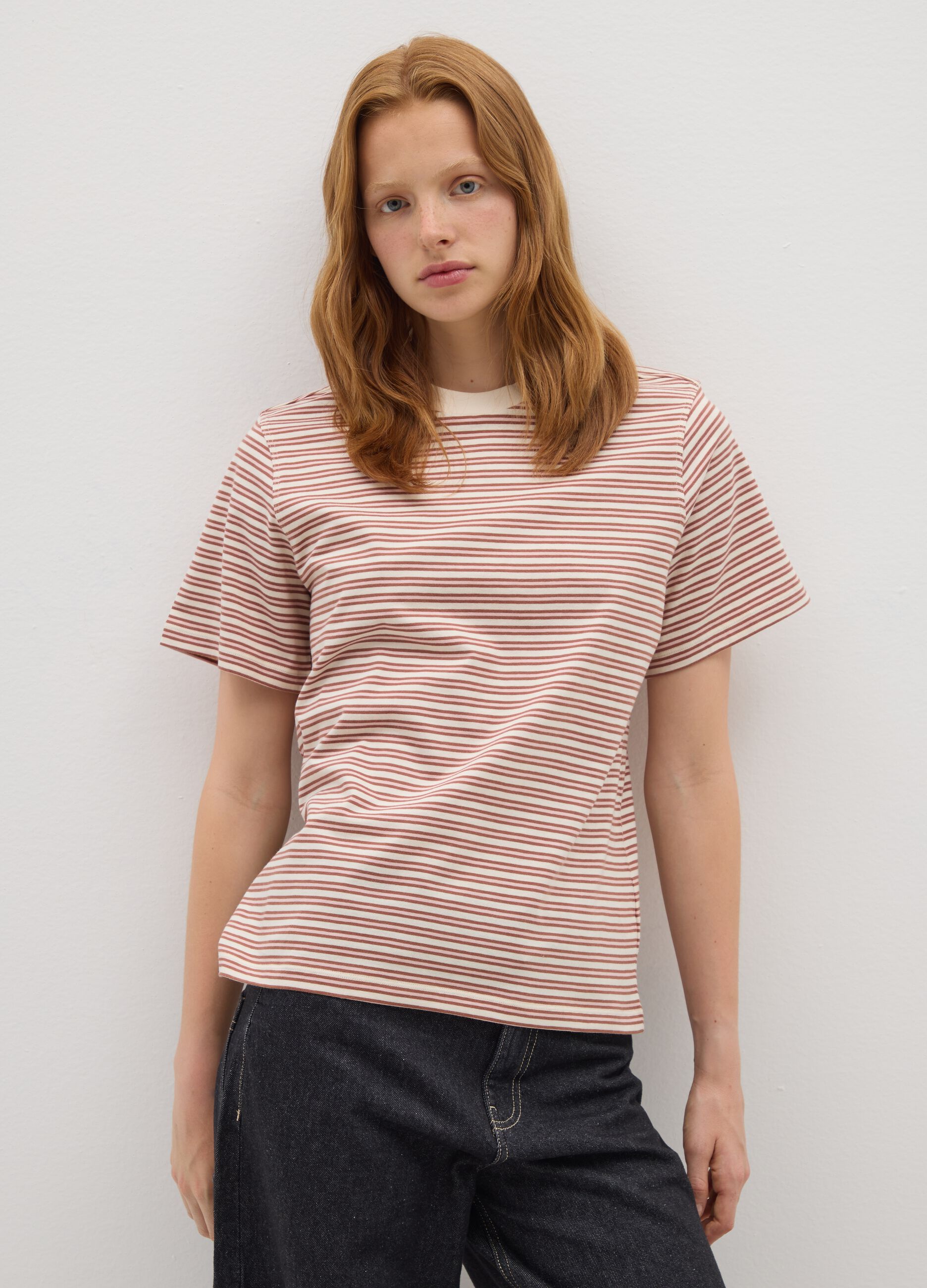 T-shirt in puro cotone multicolor relaxed fit con stemma