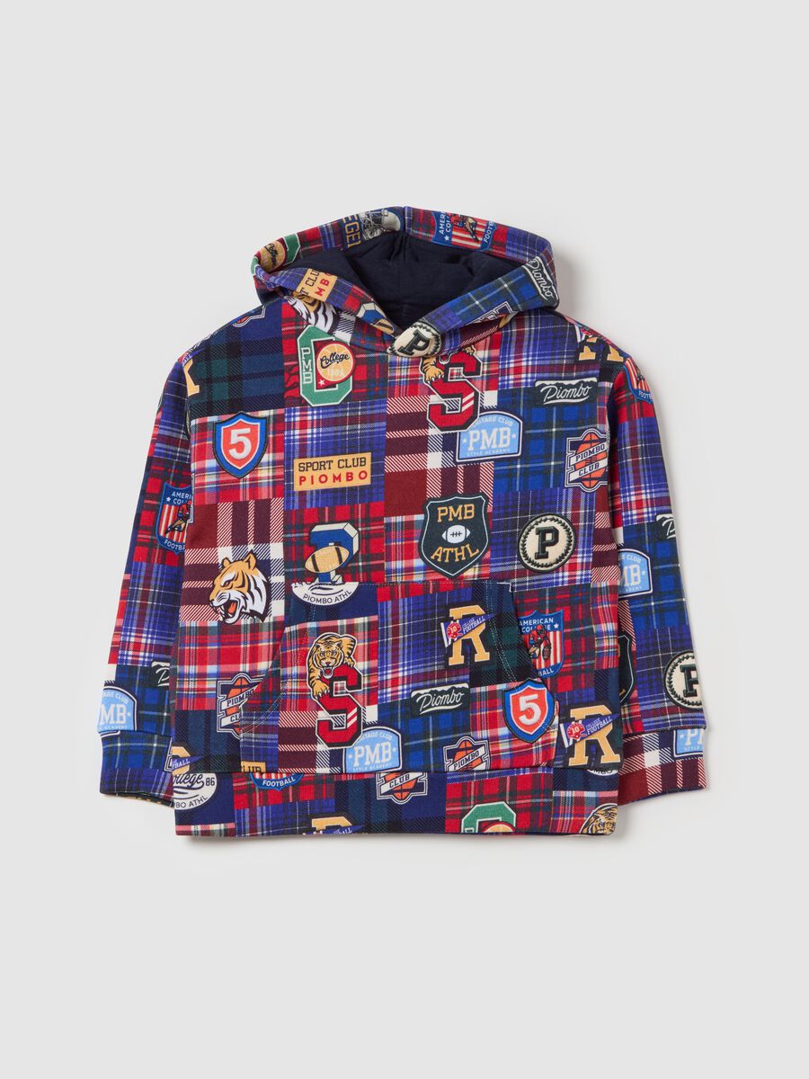 Sweatshirt with check pattern and hood_3
