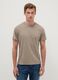 Beige T-shirt in pure cotton regular fit_0