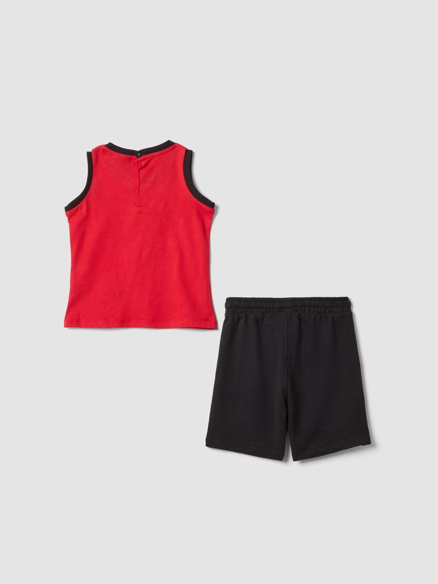 Red pure cotton set with top and shorts for baby boy, regular fit_1
