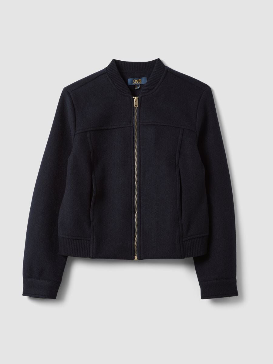 Giacca blu navy regular fit con zip_4