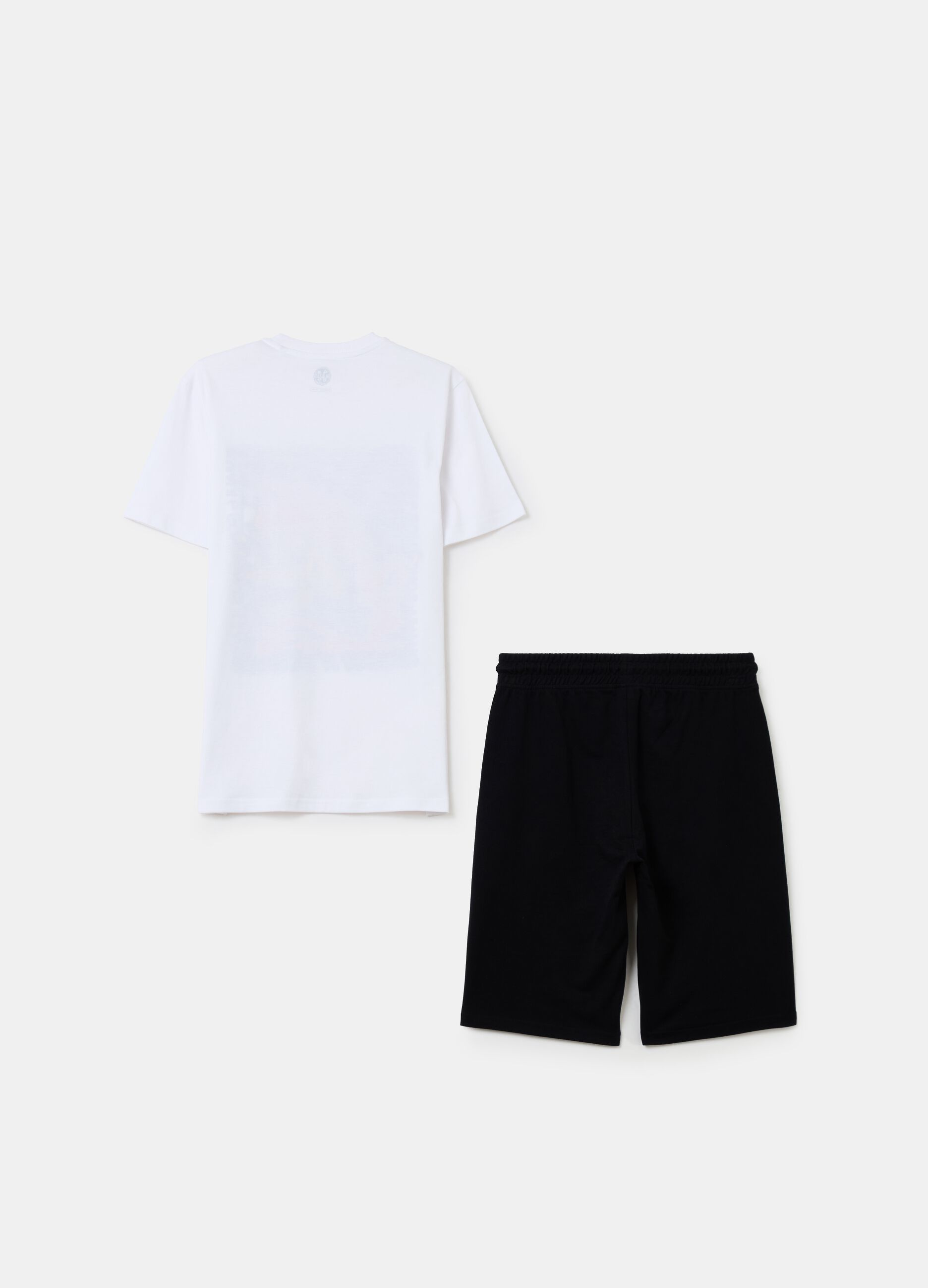 Jogging set stampa squalo con teschio e logo