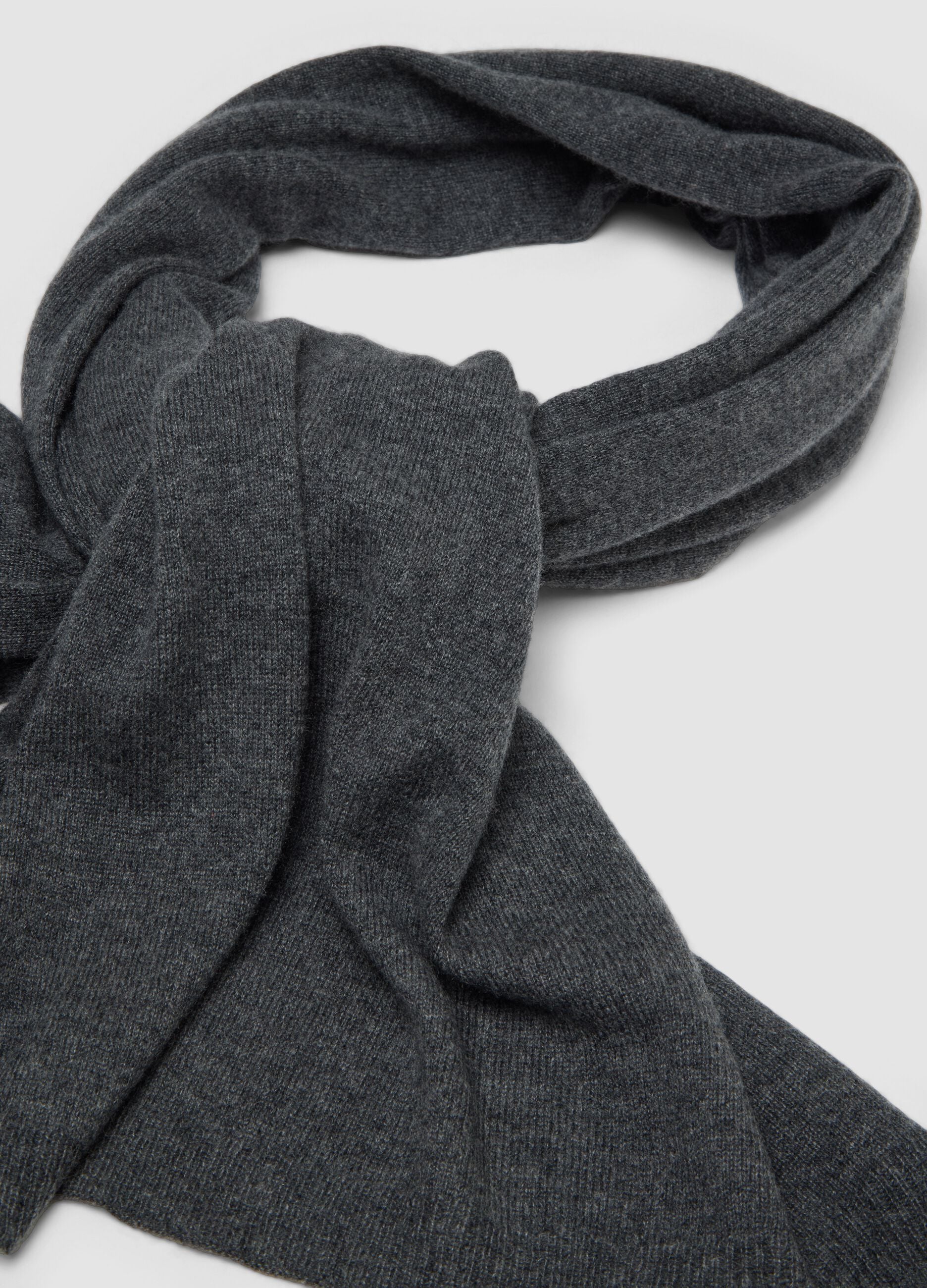 Grey pure cashmere scarf