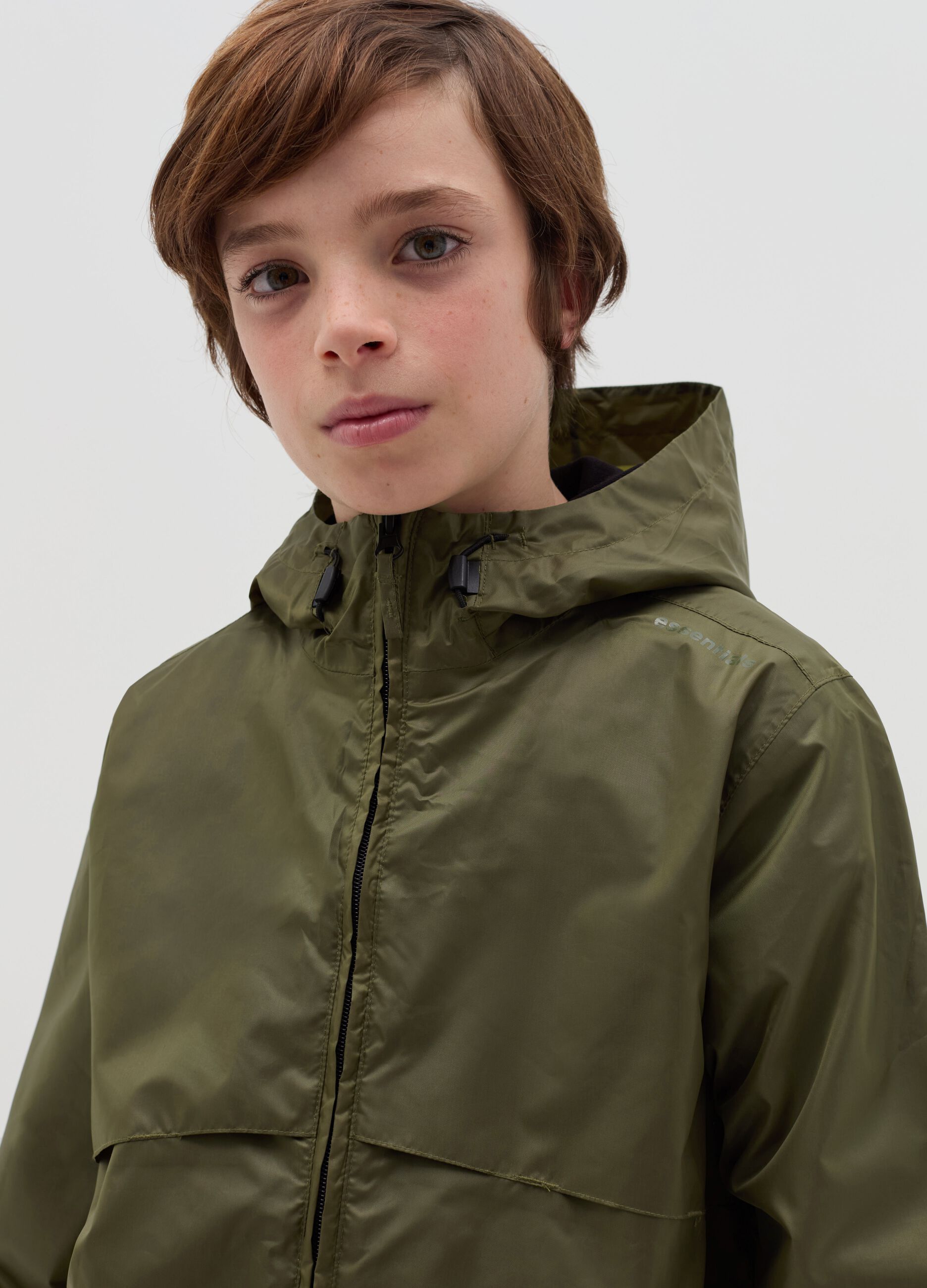 Essential waterproof jacket with hood