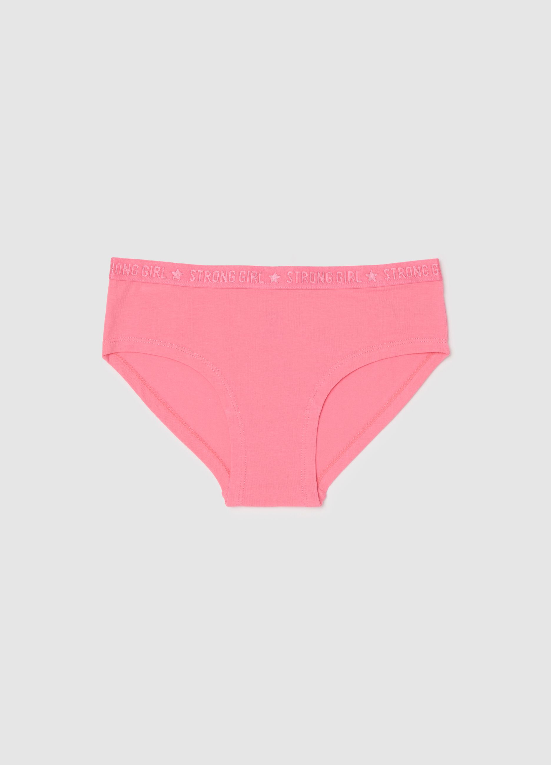 Girls' Stretch Cotton Panties in Pink