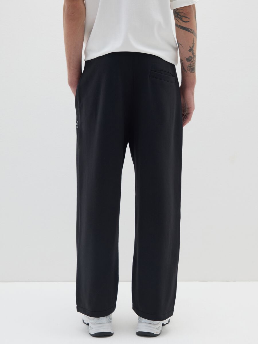 Pantaloni in misto cotone nero relaxed fit_2