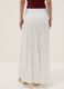 Long white pure cotton skirt with elasticated waist and sheer detailing_2