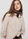 Regular fit beige satin shirt_0