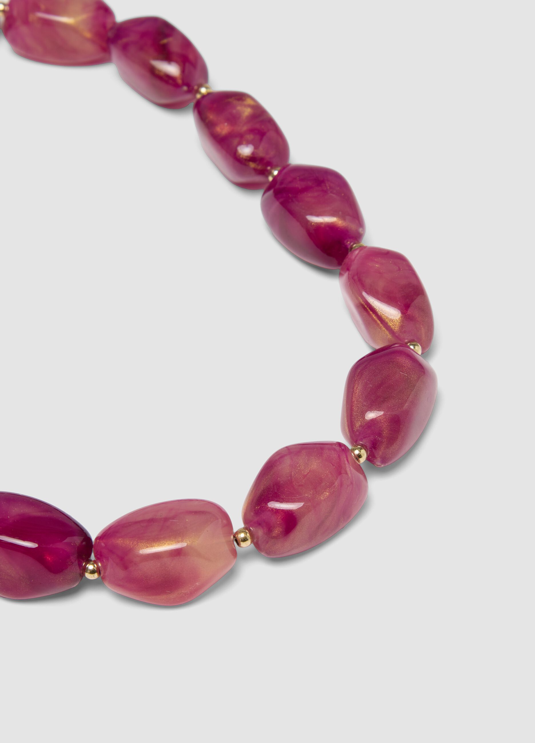 Pink necklace with irregular stones