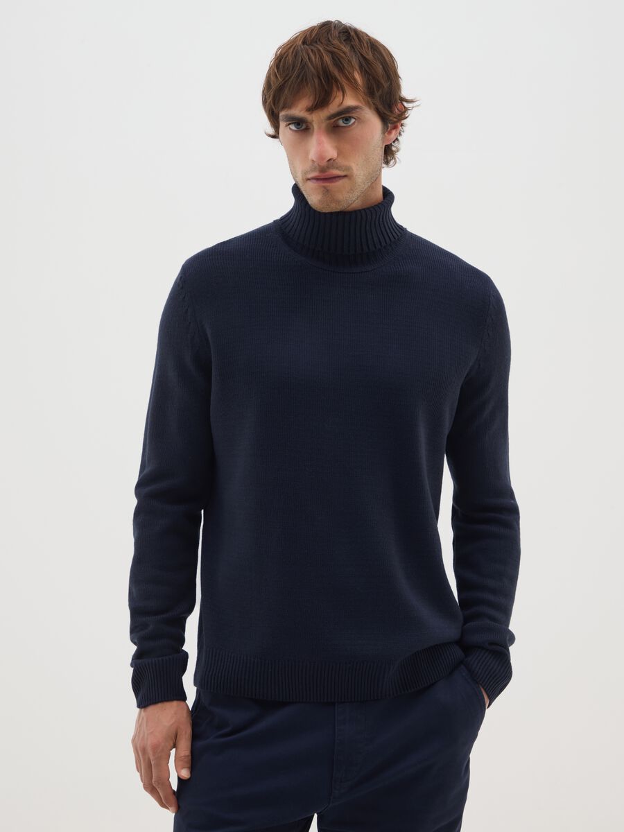 Blue High-Neck Jumper_0