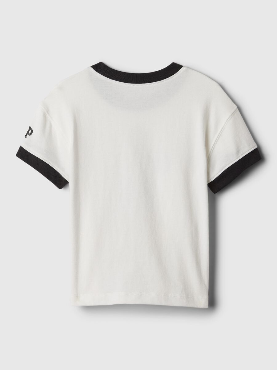 T-shirt in cotone con stampa Disney Topolino e logo_1