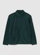 Green regular fit fleece sweatshirt with zip_4