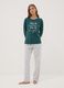 Green crew-neck pyjamas in pure organic cotton_1