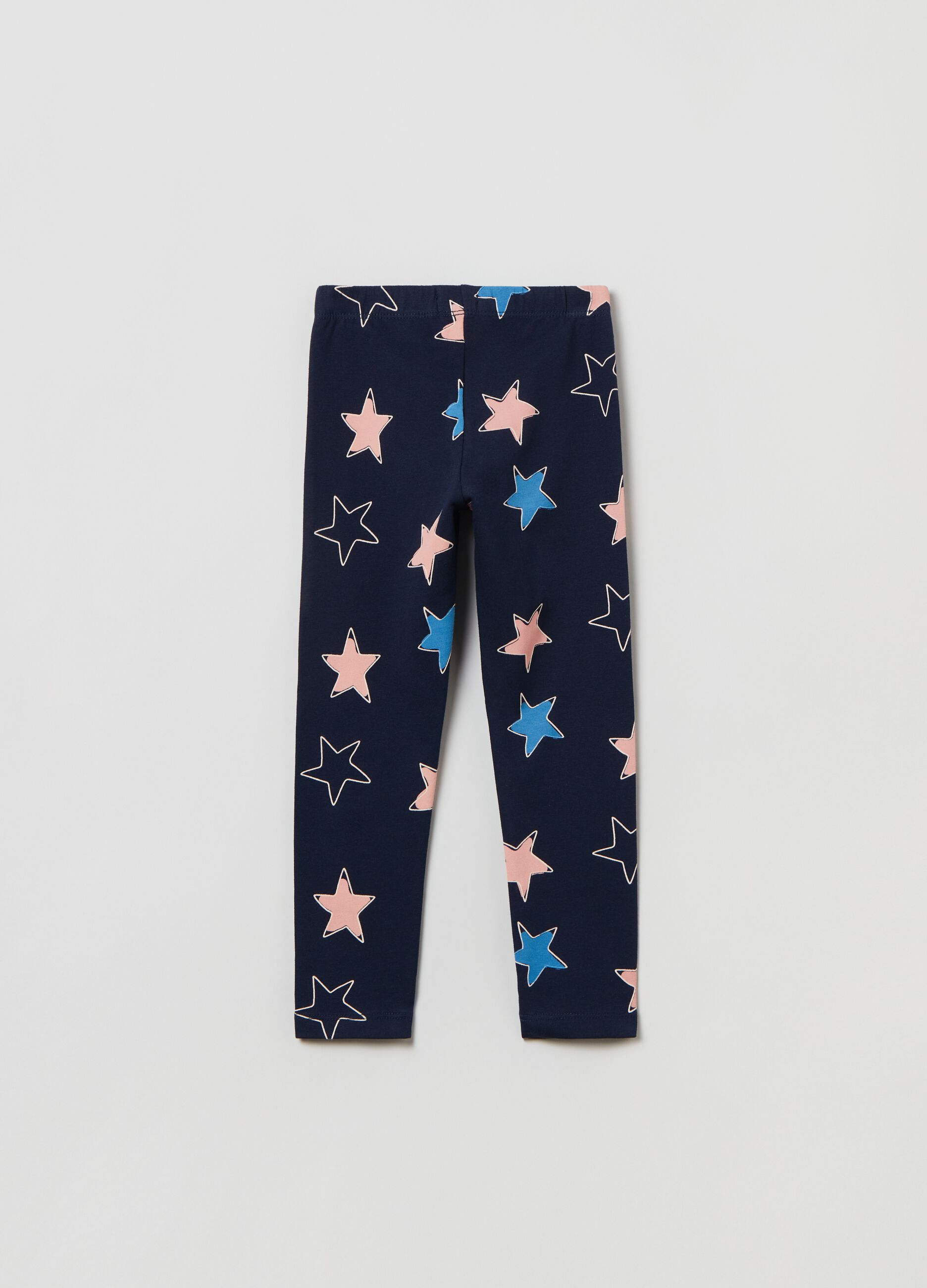 Leggings con stampa stelle glitter