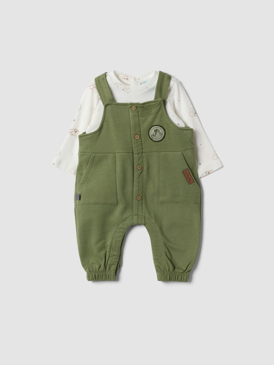 Completo verde in puro cotone organico con stampa Toy Story_0