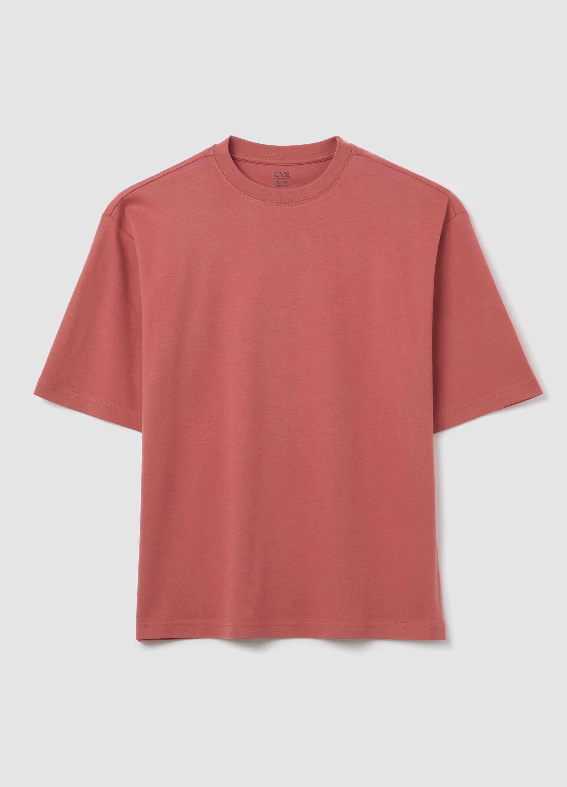Boxy fit pink cotton t-shirt