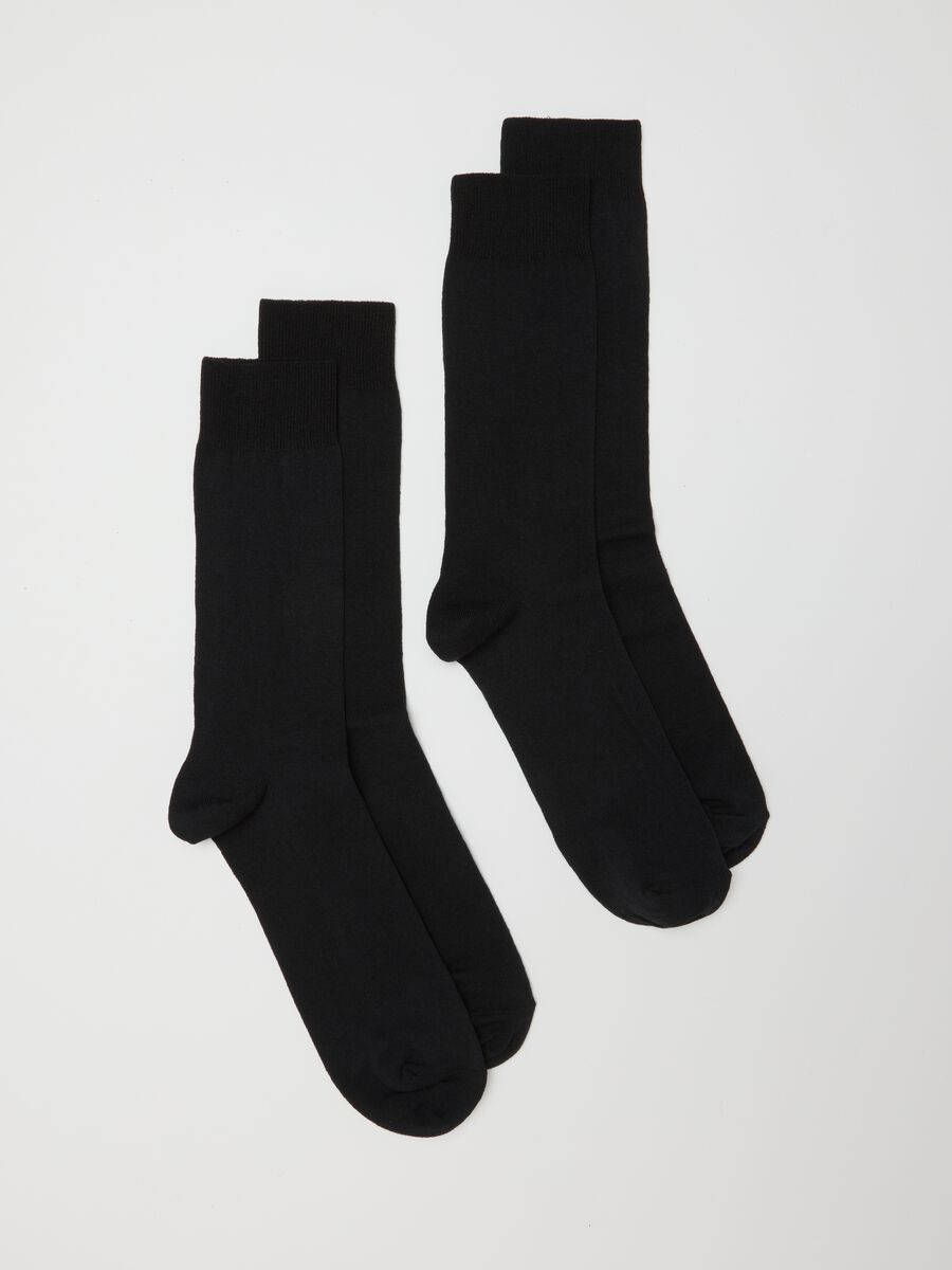 Bipack calze in misto cotone nere elasticizzate_0