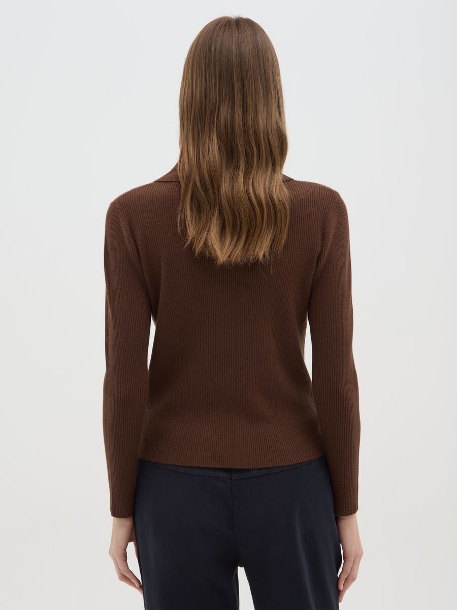Maglia marrone a maniche lunghe regular fit_2