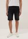 Slim fit black stretch denim cotton blend shorts_1