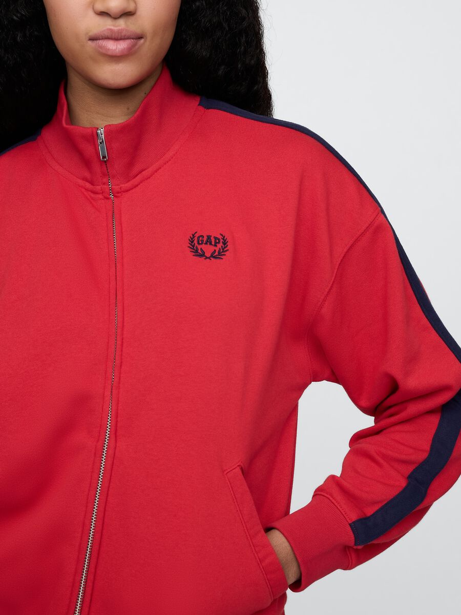 Felpa rossa con zip integrale Gap_3