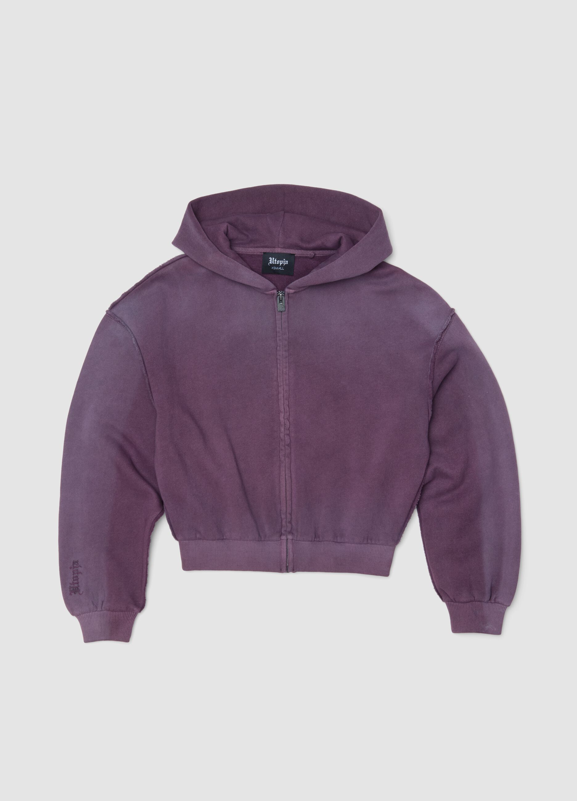 Sunfaded Full-Zip Hoodie Burgundy