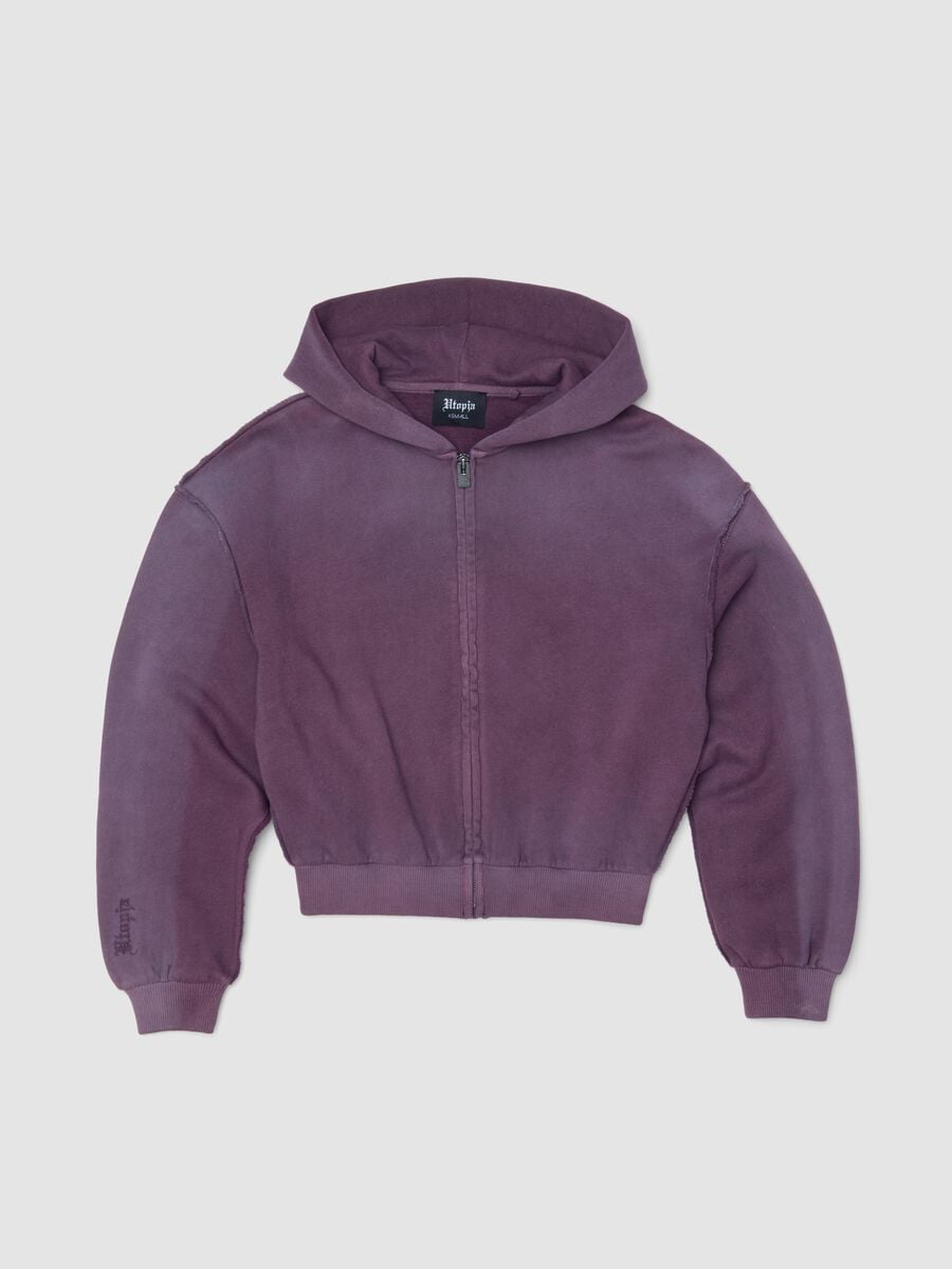 Sunfaded Full-Zip Hoodie Burgundy_0
