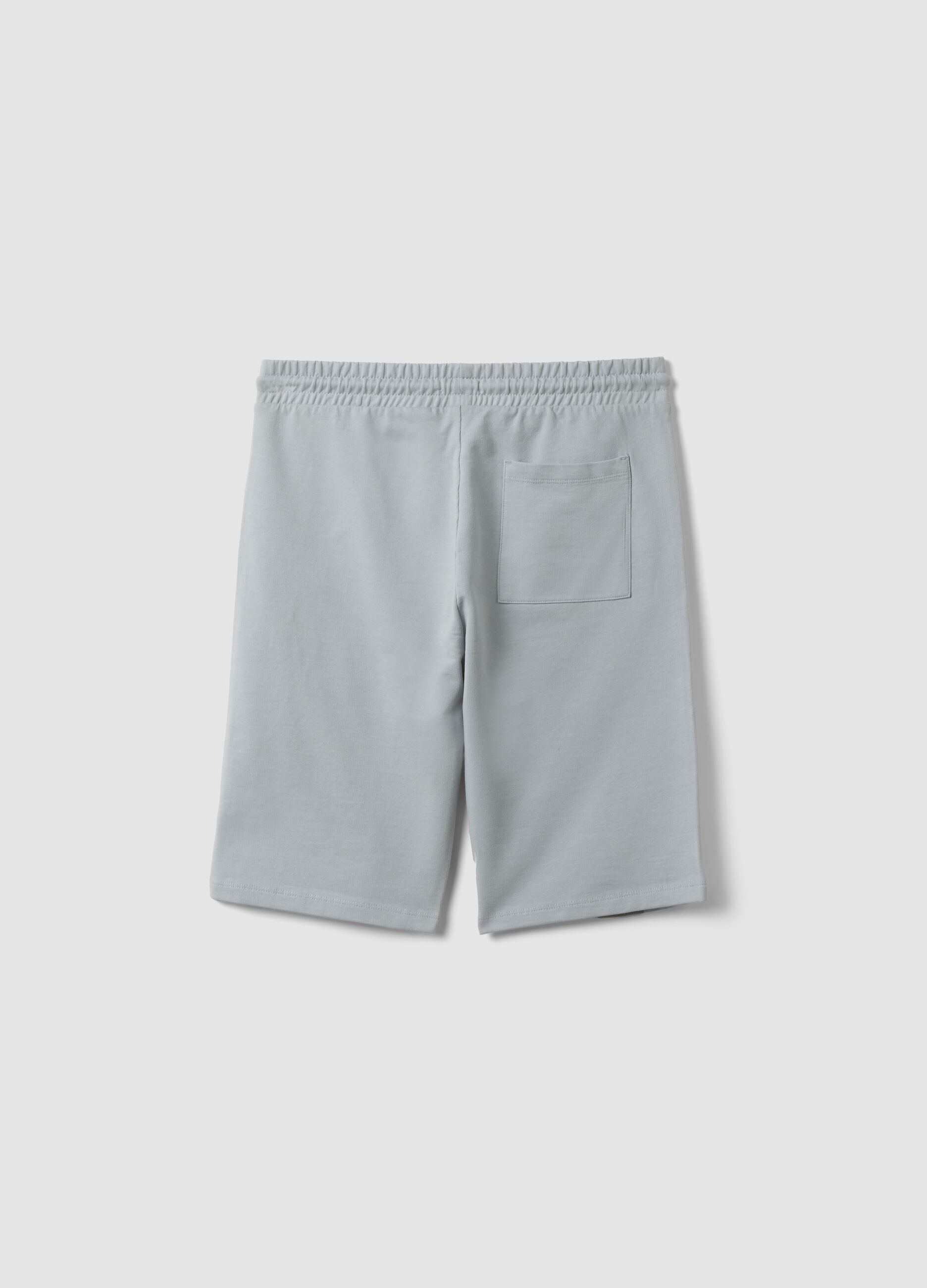 Grey pure cotton shorts with elasticated waist