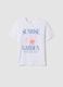 White pure cotton T-shirt with floral print, regular fit_4