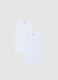 Twin pack of white girls' vests in pure cotton regular fit_0