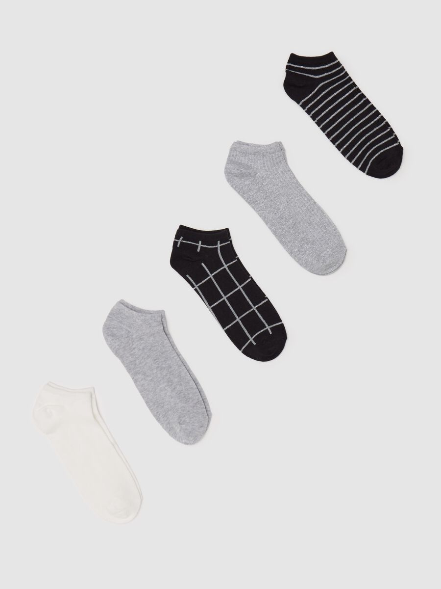 Five-pair pack short socks with lurex_0