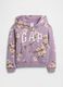 Purple Floral Hoodie with Zip_0