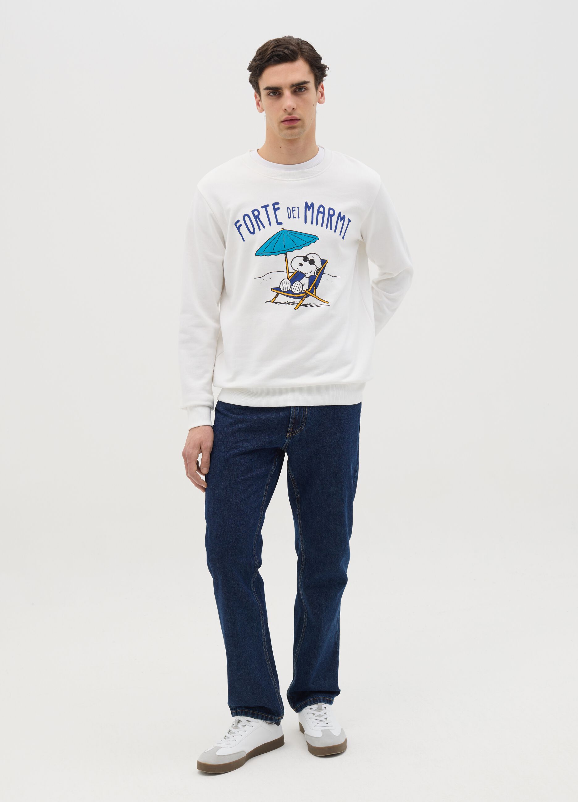 French Terry sweatshirt with "Forte dei Marmi" Snoopy print