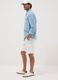 White stretch cotton cargo shorts_0