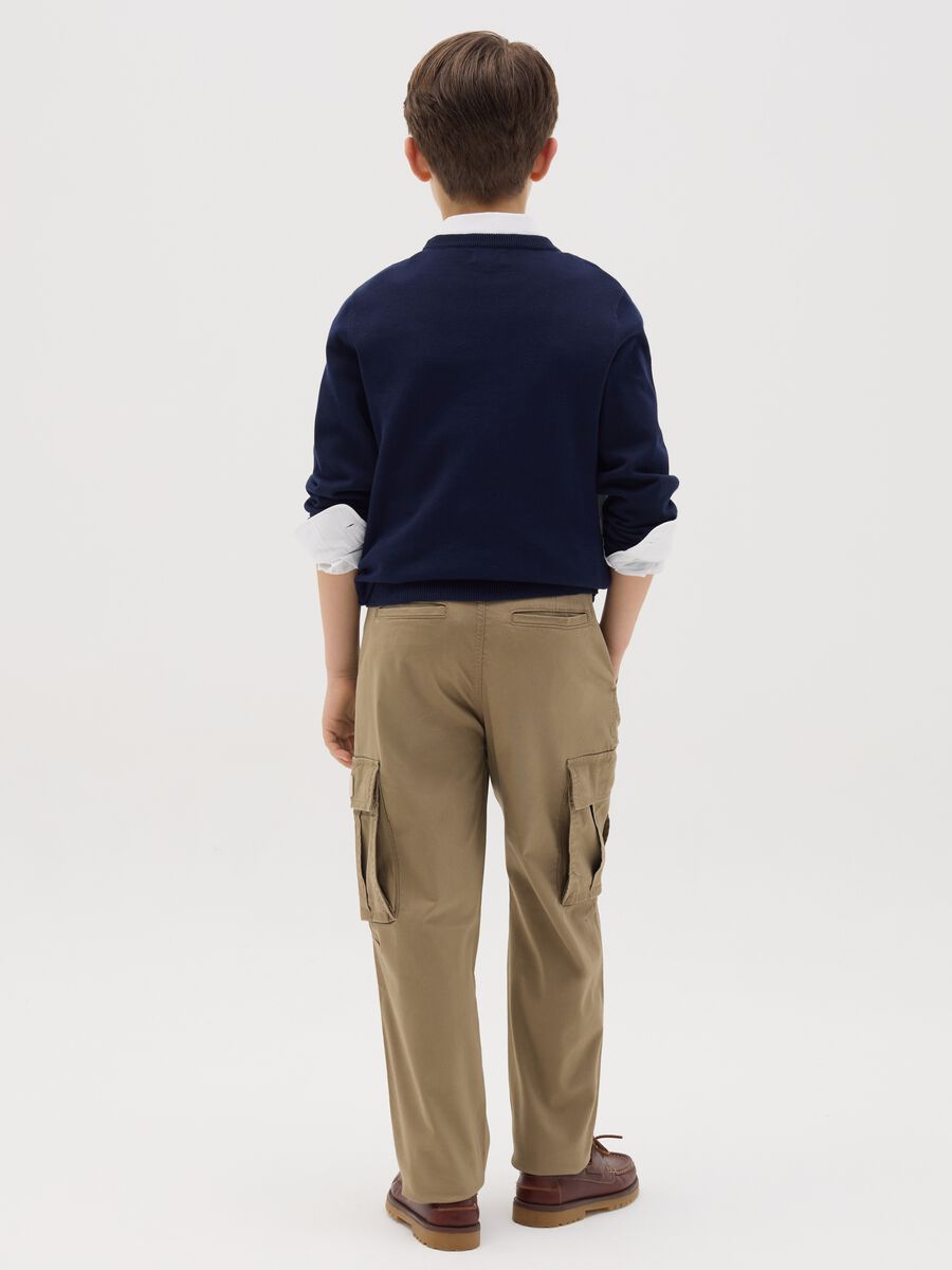 Stretch cotton cargo trousers_3