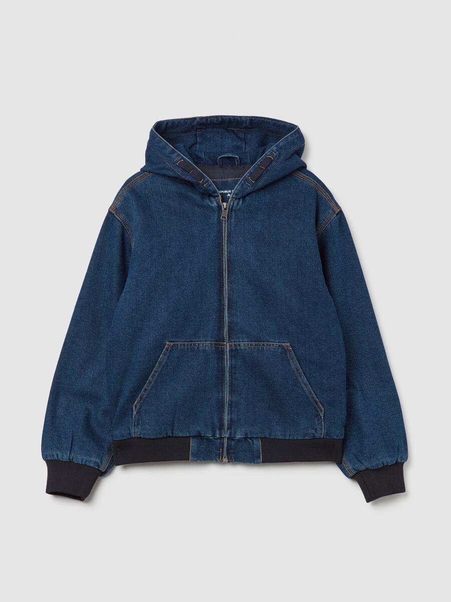 Bomber in denim con cappuccio_3