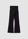 Leggings neri flare fit in puro cotone a costine_2