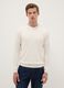 Beige crew-neck cotton blend pullover regular fit_0