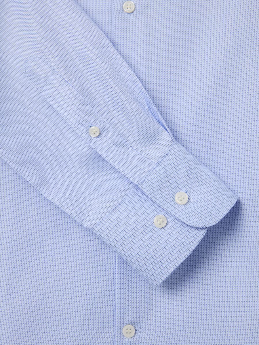 Men's Light Blue Pure Cotton Slim Fit Shirt_5