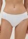 Slip bikini bianco in tessuto elasticizzato con dettagli arricciati regular fit_2