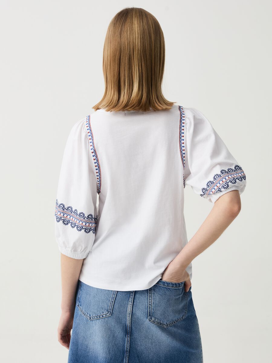 Cotton boho T-shirt with embroidery_2