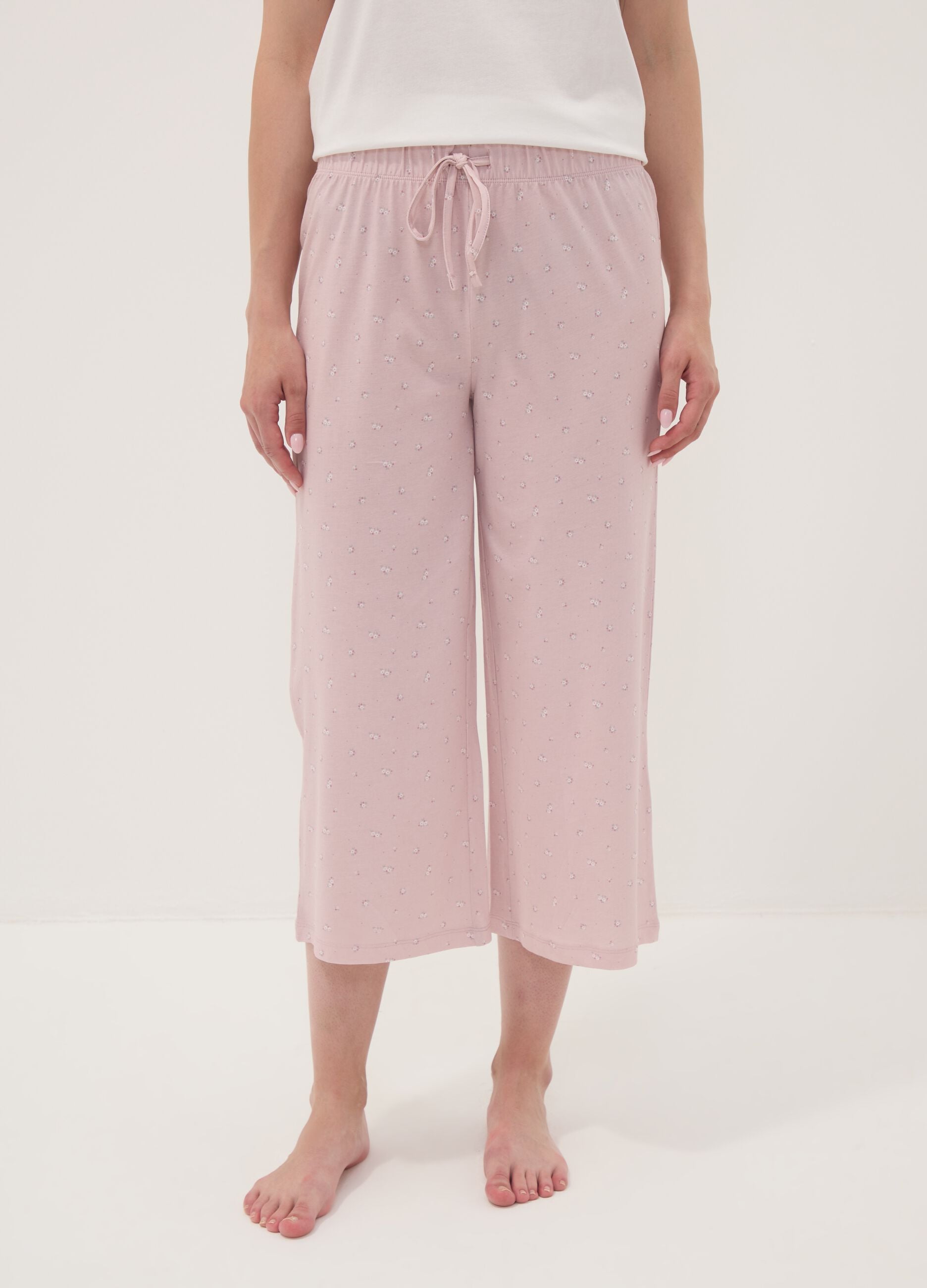 Pantaloni pigiama rosa in puro cotone organico